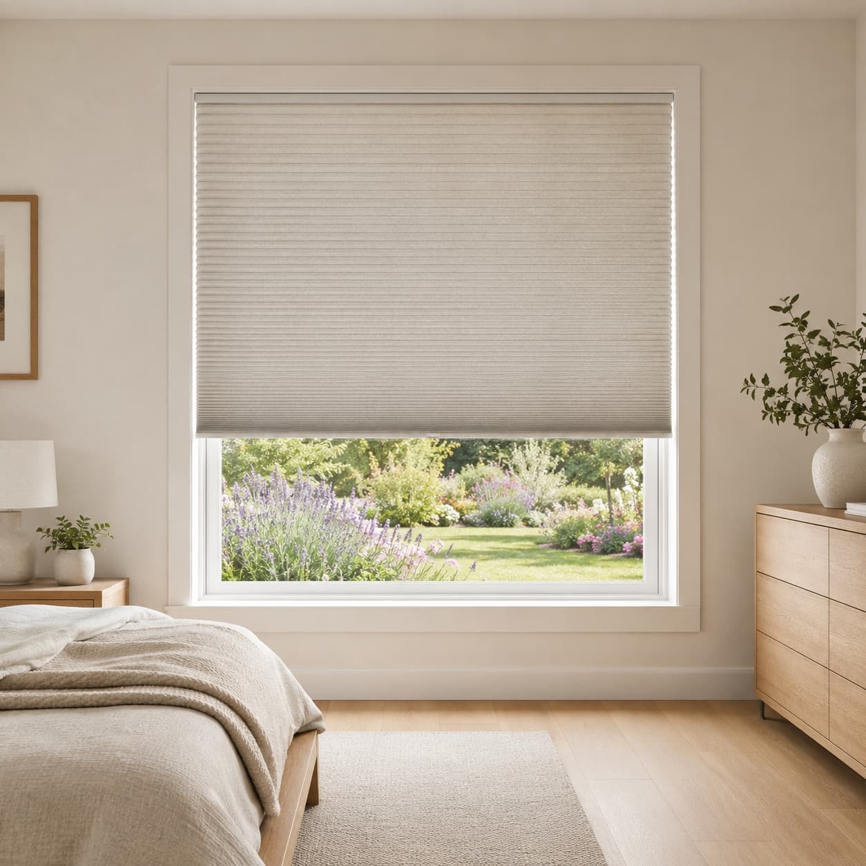 Finished room with cellular shades