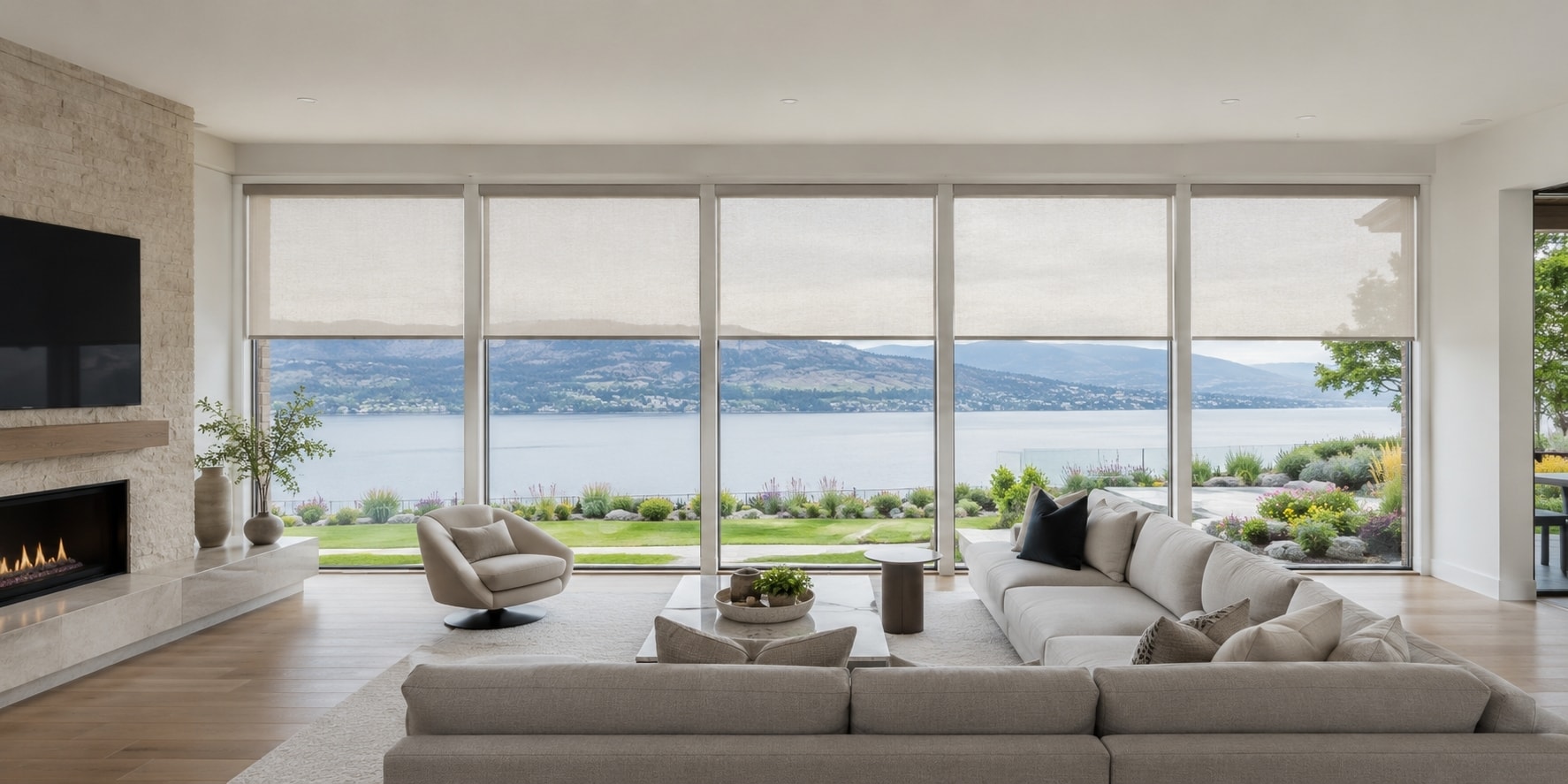 Andors Blinds installation in a modern Okanagan home